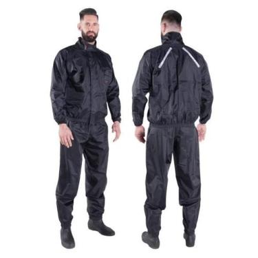 Imagem de Capa de Chuva Piracapa Confort Masculina Preta Nylon Forrada - PIRACAP