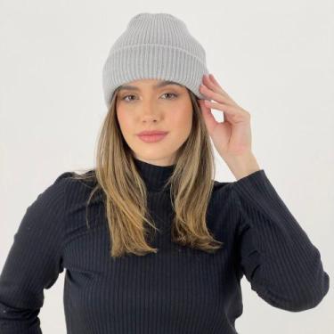 Imagem de Gorro Nicoboco Tricot com Dobra Feminino, UN, Cinza