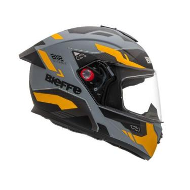 Imagem de Capacete Moto Fechado Bieffe B12 Avant, Cinza Moon Fosco com Amarelo, 