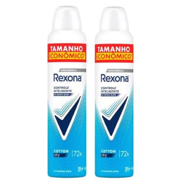 Imagem de Kit Desodorante Aerosol Rexona Cotton Dry Azul 250ml - 2 Unidades