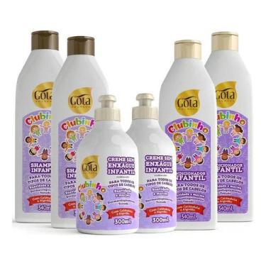 Imagem de Kit Gota Dourada Infantil Clubinho Suave com 2 Shampoos, 2 Condicionad