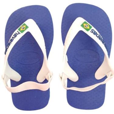 Imagem de Chinelo Infantil Havaianas N.B. Brasil Logo Baby, Azul, Branco, 20
