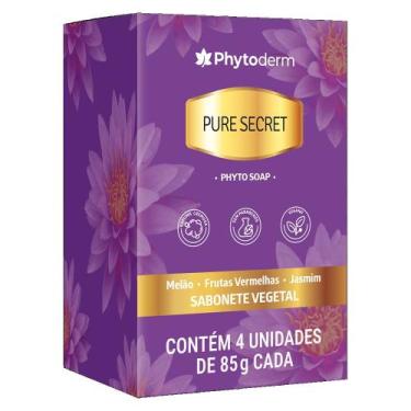 Imagem de Sabonete Barra Pure Secret Perfumado Feminino Phytoderm 4 Unidades 85g