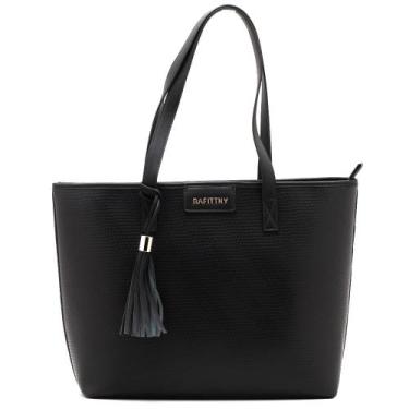 Imagem de Bolsa Feminina Rafitthy Grande de Ombro Texturizada 28.15238, Preto, Ú