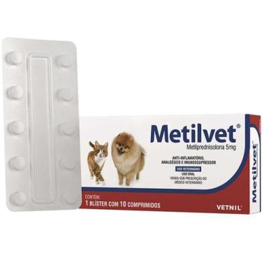 Imagem de Anti-inflamatório Vetnil Metilvet 5mg para Cães e Gatos - Embalagem co