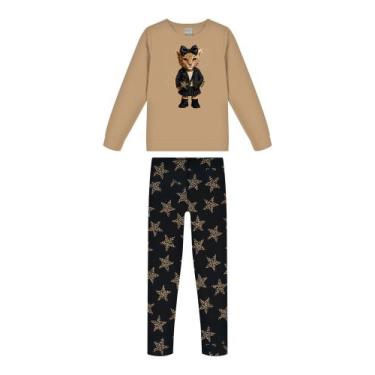Imagem de Conjunto Infantil Menina Moletom/Legging Oncinha Alakazoo, 4