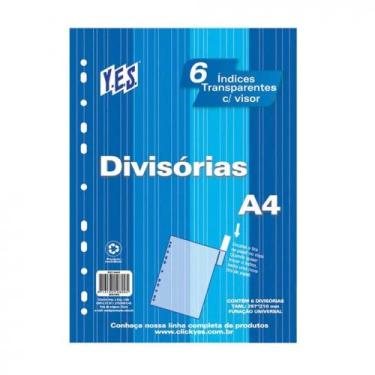 Imagem de Divisória para Fichário A4 Yes 06 Divisões C/Visor Cristal 6-INTBA