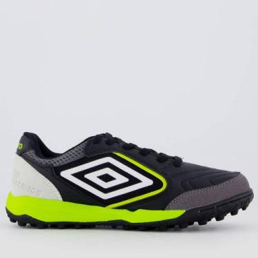 Imagem de Chuteira Umbro Pro Challenge Uptake Society Preta e Verde, 38