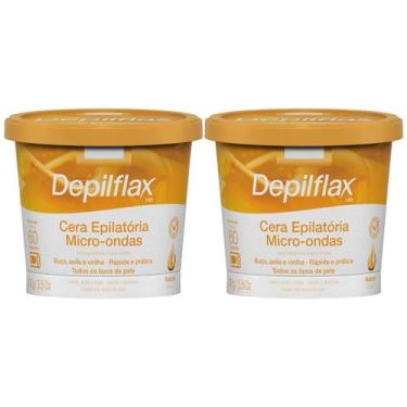 Imagem de Kit 2 Cera Depilatoria Micro-ondas Natural Depilflax Buco Axila Virilh