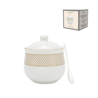 Imagem de Açucareiro Porcelana Regalis Borda Dourada 300ml Hauskraft