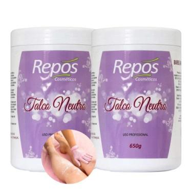 Imagem de Kit 2 Talco pós Depilação Secativo Neutro 650g Repós Prossional - Repo