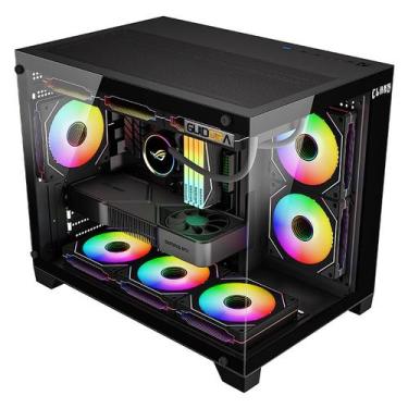 Imagem de Gabinete Gamer CLANM Guidora Mid Tower Preto Vidro 5 Slots