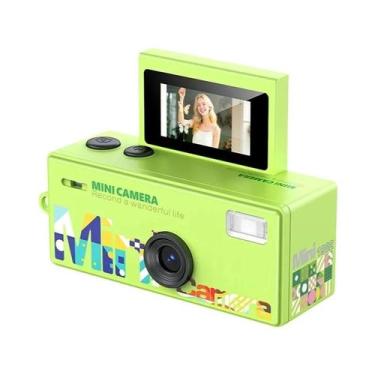 Imagem de 180 graus Câmera Digital Flip Screen Com Chaveiro, Mini Filmadora Retr