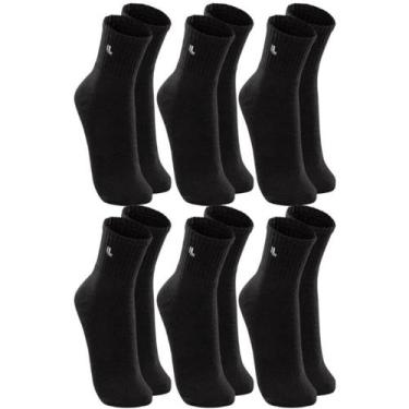 Imagem de Meia Lupo Sport Cano Médio 3245 C/6, Preto, 37-40