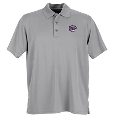 Imagem de Vantage Apparel Camiseta polo masculina de malha com estampa de Rome Braves da Minor League Beisebol, grande, cinza