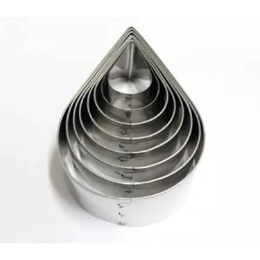 Imagem de Jogo Cortador Gota/Pingo 8 Pçs Inox P/Massas E Biscoitos