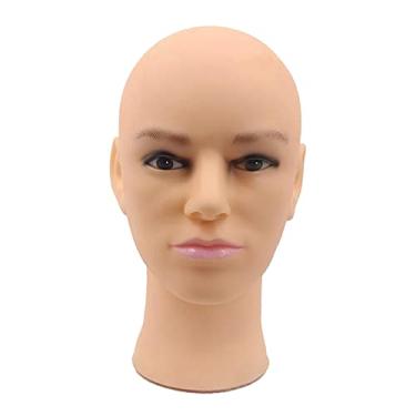 Imagem de Esquirla Cabeça de Manequim Masculina Peruca Chapéu óculos de Exibição Modelo de Cabeça de Exibição, PVC, Cor da pele