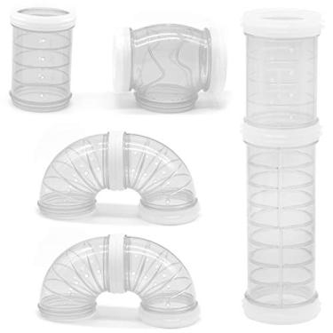 Imagem de Conjunto de tubos para hamster, tubo curvo transparente para gaiola de animais de estimação, túnel de conexão criativa faça você mesmo, brinquedo de exercícios para ratos, hamsters e outros pequenos animais