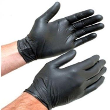 Imagem de Luva Nitrilo Preta Tam: M Pct com 100Und Reforçada