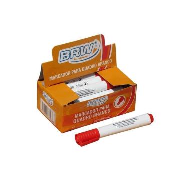 Imagem de Caneta Para Quadro Branco Vermelho Ponta Redonda Brw 12Un