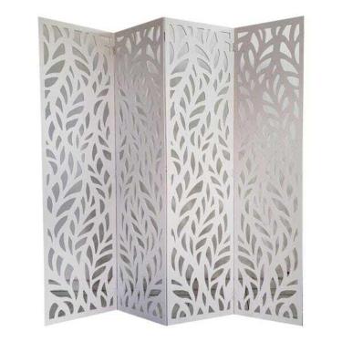 Imagem de Biombo 4 Folhas 172X180cm Mdf Modelo 27 Branco Vazado