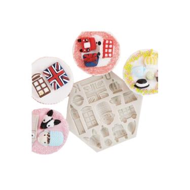 Imagem de Molde De Silicone Londres, Bandeira, Viagem