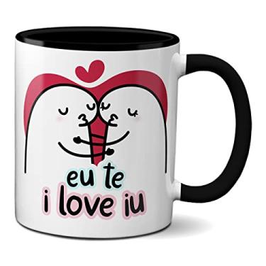 Imagem de Caneca Flork Namorados Apaixonados Eu Te Amo I Love Iu (Preta)
