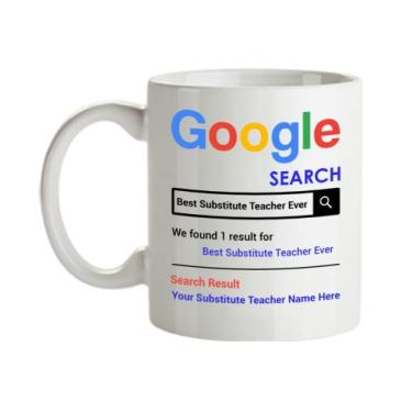 Imagem de Caneca de professor substituto personalizada, melhor substituto do professor de todos, copo substituto do professor, presentes de professores substitutos, ideia de de Natal para mordaça, caneca substituta para professor com nome personalizado