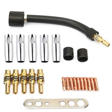Imagem de Kit de ponta de contato, bocal de tocha de solda com chave para binzel 15AK