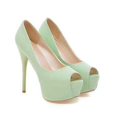 Imagem de Sapatos femininos de salto alto stiletto plataforma sapatos de festa casamento sapatos de salto fino casual salto alto feminino