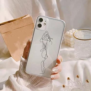 Imagem de Linhas de arte abstrata capas de telefone de moda desenhos animados claros para iphone 11 12 13 pro max se 2020 7 8 plus xr xs xs max, linha clara 3, para iphone13 pro