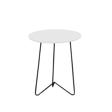 Imagem de Mesa Lateral Roma Branca 60 - Industrial