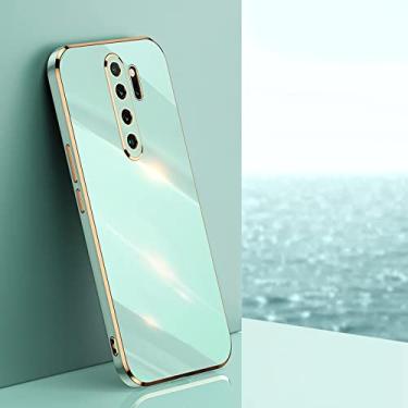 Imagem de Capa de telefone com moldura dourada para xiaomi para redmi note 8 9 s note8 8 t note9 pro 9s 9 t 9a 9at capa de silicone macio, zb verde, para redmi note 8 2021