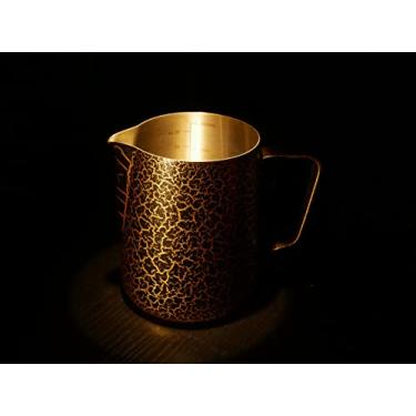 Imagem de Otikkis Jarra de aço inoxidável sem impressões digitais para espumador de leite, jarro de café fumegante, copo barista com escala de medição integrada para café cappuccino latte art (600 ml)