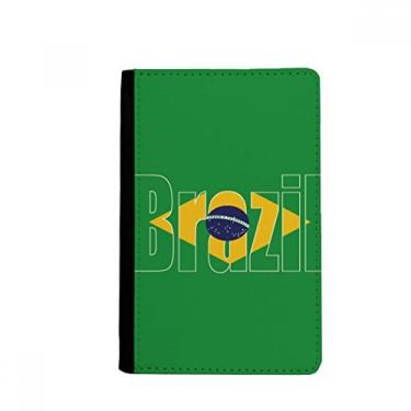 Imagem de Porta-passaporte com nome da bandeira do país do Brasil Notecase Burse carteira capa para cartão, Multicolor