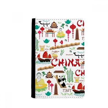 Imagem de Porta-passaporte China Bamboo Lantern Panda Notecase Burse carteira capa porta-cartão, Multicolor