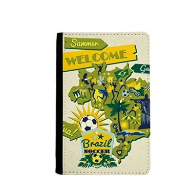 Imagem de Carteira Welcom Brasil Summer Soccer Passport Holder Notecase Burse Carteira Capa Cartão, Multicolor