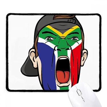 Imagem de Boné de maquiagem facial bandeira da África do Sul Mousepad tapete de borda costurada tapete de borracha para jogos