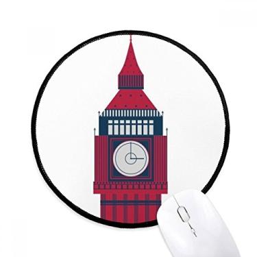 Imagem de DIYthinker Tower Big Ben UK Landmark Flag Mouse Pad Desktop Office Tapete Redondo para Computador