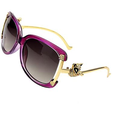 Imagem de Óculos de sol feminino designer de luxo feminino moldura de liga oval ouro raposa decoração vintage óculos de sol meninas 4 cores, 3, tamanho único