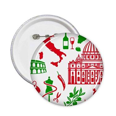 Imagem de Broche de decoração com emblema de botão de insígnia romano Art Deco com bandeira da Itália 5 peças