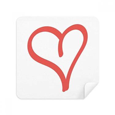 Imagem de Linha em forma de coração óculos de dia dos namorados pano de limpeza limpador de tela de telefone tecido de camurça 2 peças