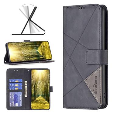 Imagem de Capas de telefone com slots magnéticos para cartão Samsung Galaxy A14 5G capa de couro de luxo para negócios carteira clipe à prova de choque capa para telefone Samsung A14 5G capas (preto, Samsung A14 5G)