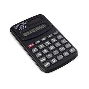 Imagem de Calculadora Pequena 8 Dígitos de Bolso com Capa Preta, BRW