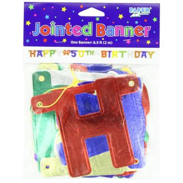 Imagem de Creative Converting Faixa articulada para decoração de festa, feliz aniversário de 50 anos, 1,8 m