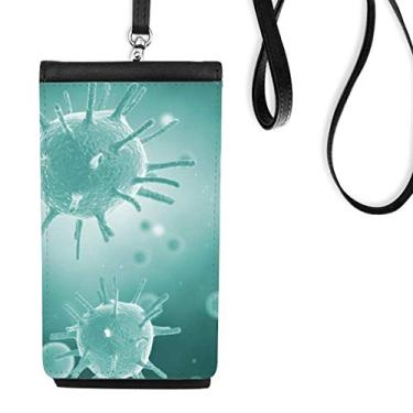 Imagem de Carteira para celular com estampa de microscópio de imagem de criatura, bolso preto