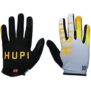 Imagem de Luva Ciclismo Hupi Dedo Longo Golden, Cor: Cinza/amarelo, Tamanho: M