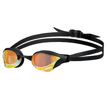 Imagem de arena Óculos De Natação Cobra Core Para Homens E Mulheres, Amarelo Cobre-Preto, Lente Espelhada Swipe Anit-Fog (Novo)