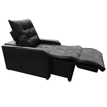 Imagem de Poltrona Retratil e Reclinavel Com Rodape Regulavel Azera Preto