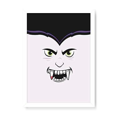 Imagem de Arte Maníacos Quadro Decorativo Vampiro Rosto - 23x16,25cm (Moldura em laca branca)